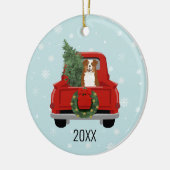 Australisch herderrood gekleurd keramisch ornament (Links)