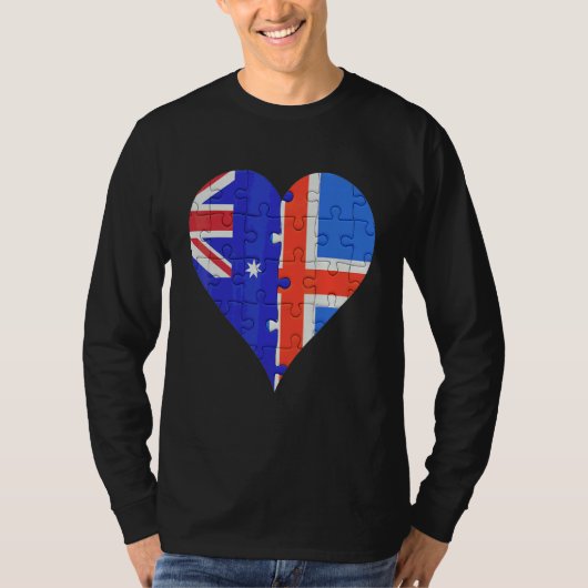 Australisch IJslands vlaghart T-shirt (Voorkant)