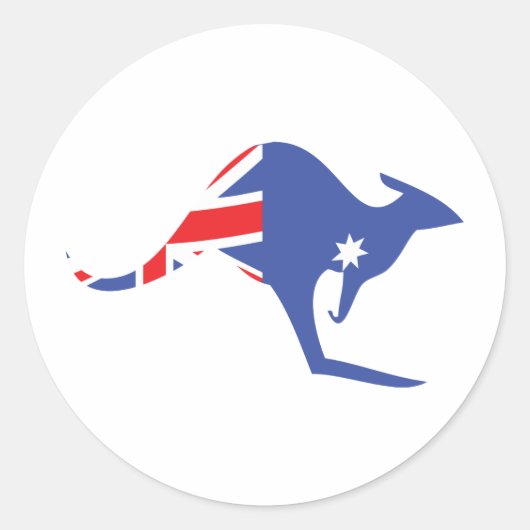 australisch kangaroe ronde sticker (Voorkant)