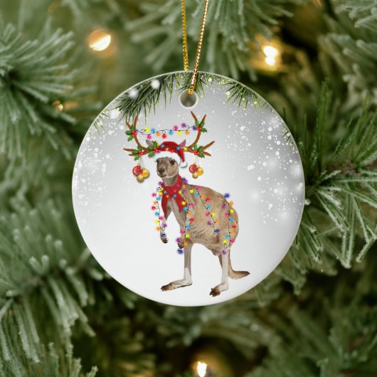 Australisch Kangaroo Santa animal marsupsous wildl Keramisch Ornament (Boom)