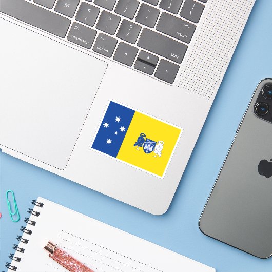 Australisch kapitaalgebied sticker (Laptop met iPhone)
