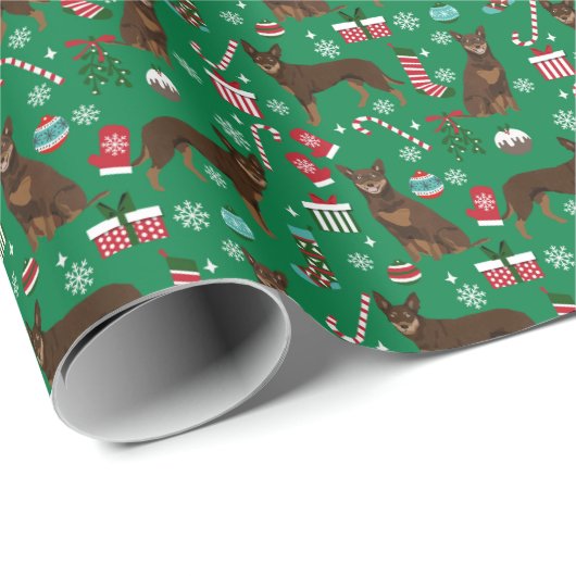 Australisch Kelpie Dog Kerstmis Cadeaupapier (Rol Hoek)