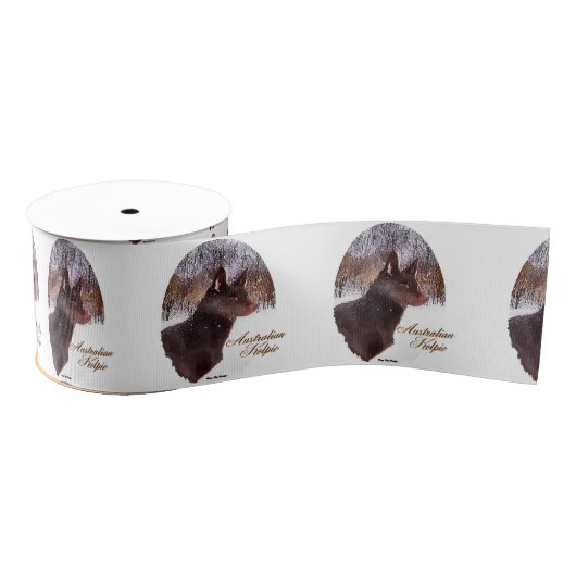 Australisch Kelpie Kerstmis Grosgrain Lint (Spoel)