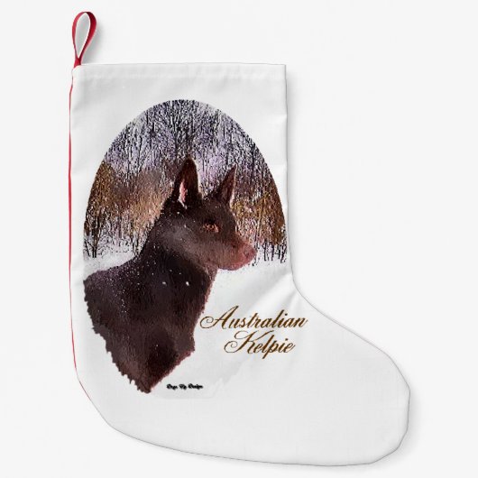 Australisch Kelpie Kerstmis Kleine Kerstsok (Voorkant)