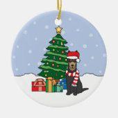 Australisch Kelpie kerstversier Keramisch Ornament (Voorkant)