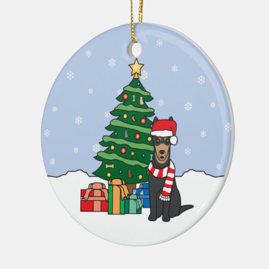 Australisch Kelpie kerstversier Keramisch Ornament (Links)