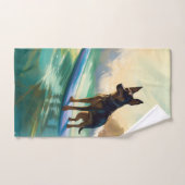 Australisch Kelpie strand surfen schilderij Bad Handdoek (Handdoek)