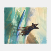 Australisch Kelpie strand surfen schilderij Fleece Deken (Voorkant (Horizontaal))