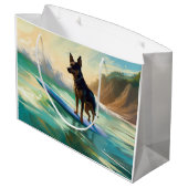 Australisch Kelpie strand surfen schilderij Groot Cadeauzakje (Achterkant Gekanteld)