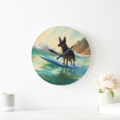 Australisch Kelpie strand surfen schilderij Grote Klok (Huis)