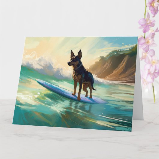 Australisch Kelpie strand surfen schilderij Kaart (Orchidee)