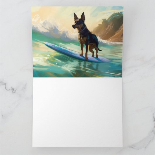 Australisch Kelpie strand surfen schilderij Kaart (Binnen)