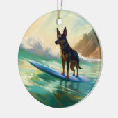 Australisch Kelpie strand surfen schilderij Keramisch Ornament (Links)