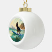 Australisch Kelpie strand surfen schilderij Keramische Bal Ornament (Rechts)