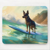 Australisch Kelpie strand surfen schilderij Muismat (Voorkant)