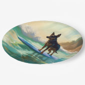 Australisch Kelpie strand surfen schilderij Papieren Bordje (Gekanteld)