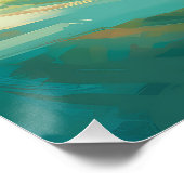 Australisch Kelpie strand surfen schilderij Perfect Poster (Hoek)