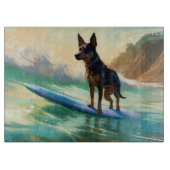 Australisch Kelpie strand surfen schilderij Snijplank (Voorkant)