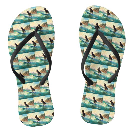 Australisch Kelpie strand surfen schilderij Teenslippers (Voetbed)
