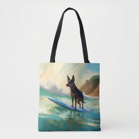 Australisch Kelpie strand surfen schilderij Tote Bag (Voorkant)