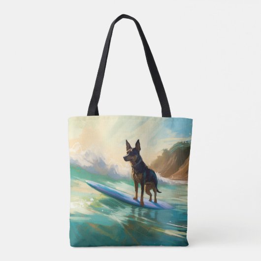 Australisch Kelpie strand surfen schilderij Tote Bag (Achterkant)