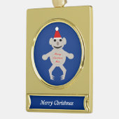 Australisch kerstfeest Koala Beer Aangepaste versi Verguld Banner Ornament (Links)
