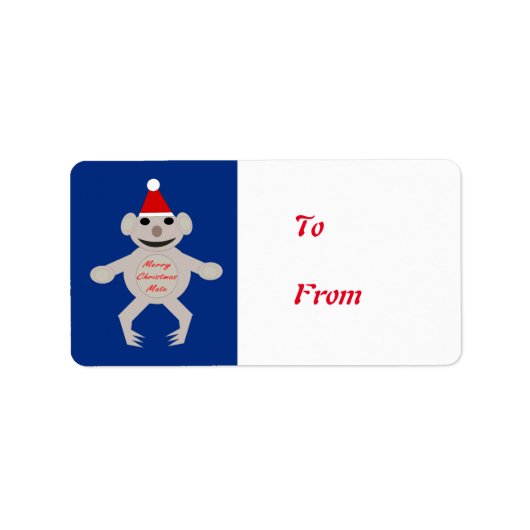 Australisch kerstfeest Koala Beer Cadeau Label Lab (Voorkant)