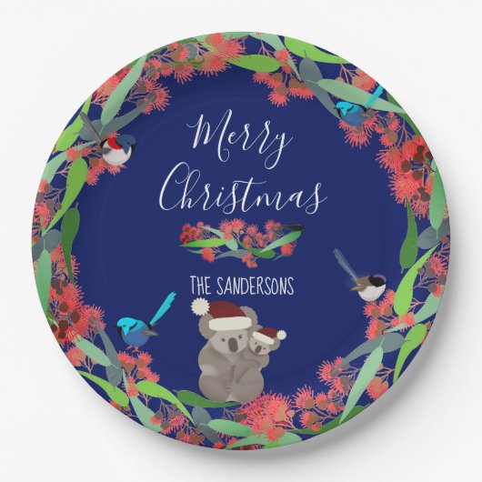 Australisch kerstfeest papieren bordje (Voorkant)