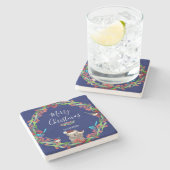 Australisch kerstfeest stenen onderzetter (Zijkant)