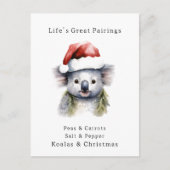 Australisch kerstman Koala Briefkaart (Voorkant)