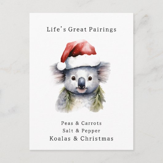 Australisch kerstman Koala Briefkaart (Voorkant)