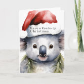 Australisch kerstman Koala Kaart (Voorkant)