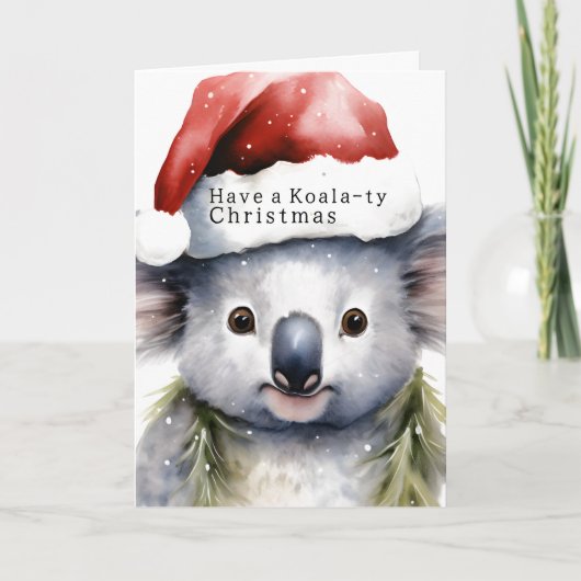Australisch kerstman Koala Kaart (Voorkant)