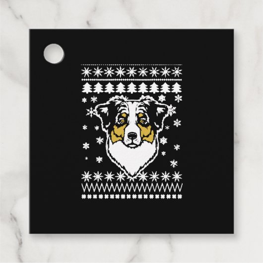 Australisch kerstShirt Shepherd Bedankjes Labels (Voorkant)