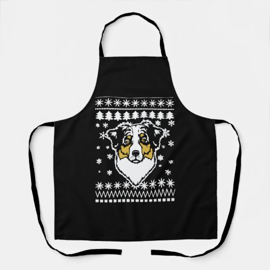 Australisch kerstShirt Shepherd Schort (Voorkant)