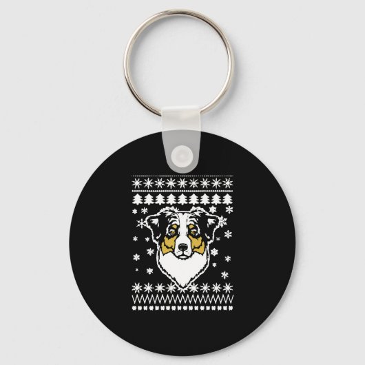 Australisch kerstShirt Shepherd Sleutelhanger (Voorkant)