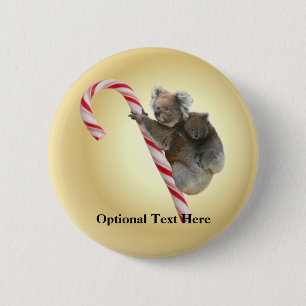Australisch kerstsnoepkanaal Koala Ronde Button 5,7 Cm