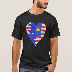Australisch Maleisisch vlaggenheart T-shirt