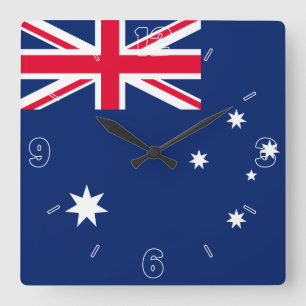 Australisch nationaal vlagpatriotticum vierkante klok