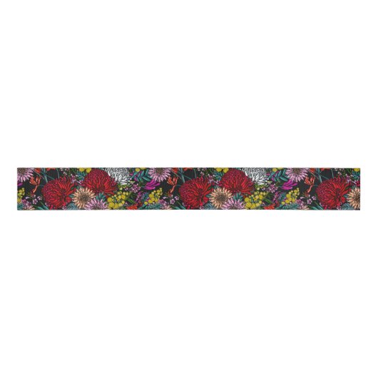 Australisch Native Garden Pattern Grosgrain Lint (Voorkant)