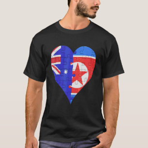 Australisch Noord-Koreaans Vlaggenhart T-shirt