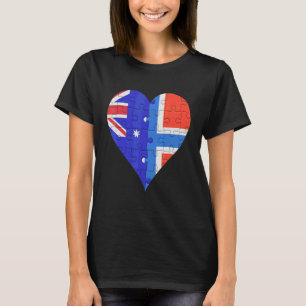 Australisch Noors Vlag Hart T-shirt
