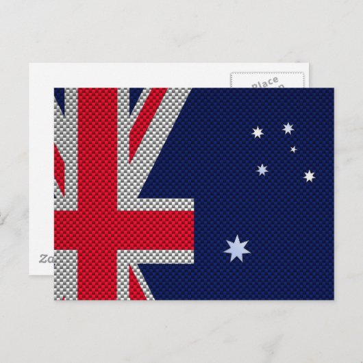 Australisch ontwerp in koolstofvezelchroomstijl briefkaart (Voorkant / Achterkant)