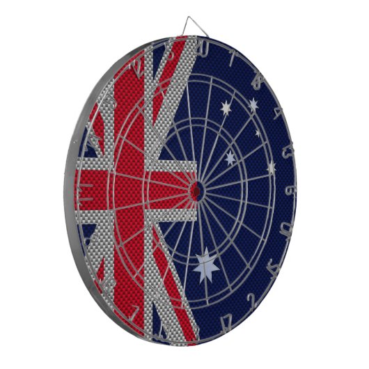 Australisch ontwerp in koolstofvezelchroomstijl dartbord (Voorkant Links)