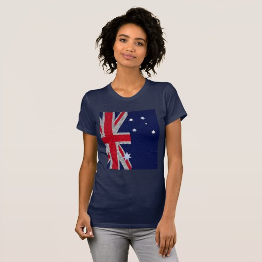 Australisch ontwerp in koolstofvezelchroomstijl t-shirt (Voorkant volledig)