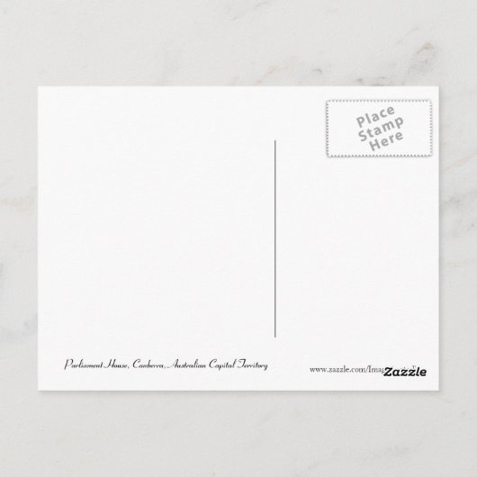 Australisch parlement House briefkaart (Achterkant)