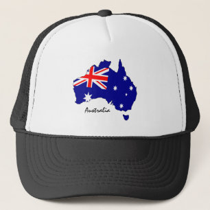 Australisch pet, patriottisch, kaart, Australisch Trucker Pet