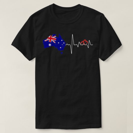 Australisch plattegrond van de vlag — Heartbeat De T-shirt (Design voorkant)