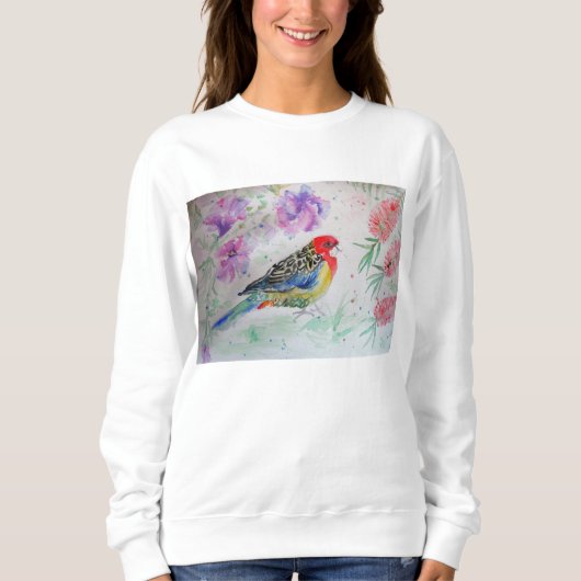 Australisch Rosella Parrot Waterverf Sweatshirt (Voorkant)