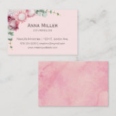 Australisch roze florale counseling ministerie visitekaartje (Voorkant / Achterkant)